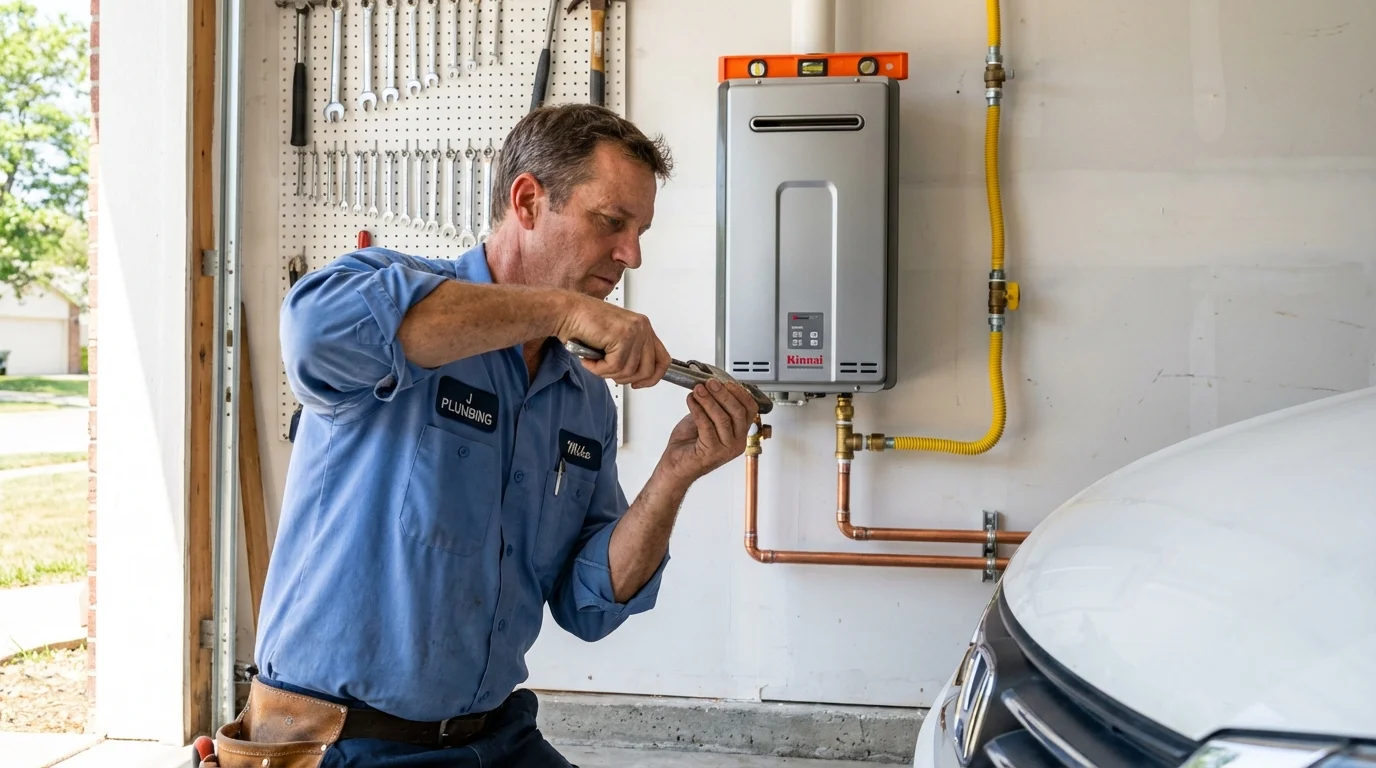 Tankless water heater installation by a Johns Plumbing LLC plumber in Berwick